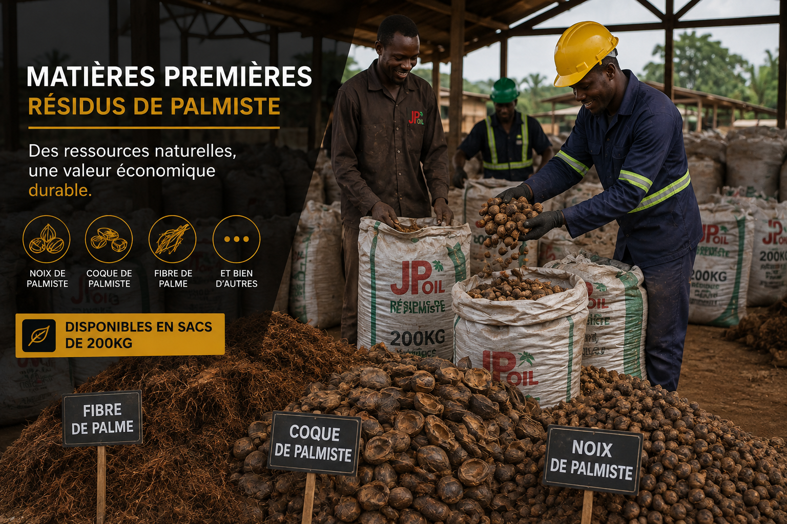Transformation et sous-produits du palmier JP Oil